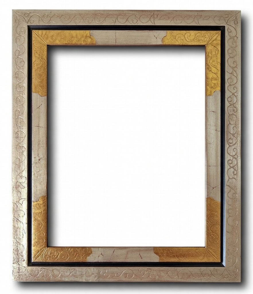 Arcobaleno 65 Angles gravés or fin guirlande or blanc