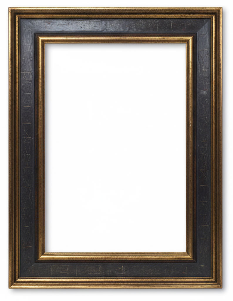 Noir rustique filets or