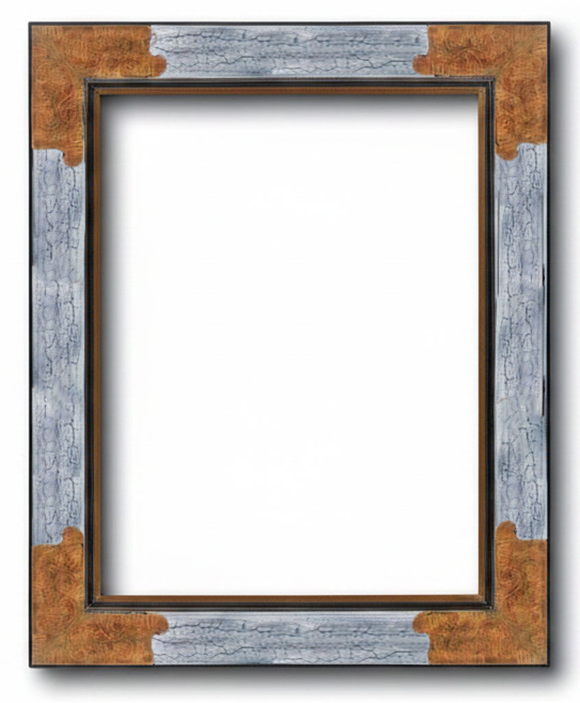 Elysée 140 Angles gravés or craquelé blanc