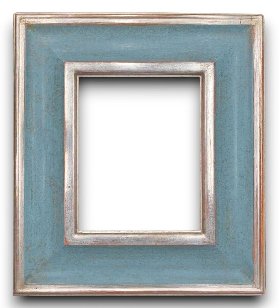 Demeter L: 100 mm / H: 34 mm, Argent creux vieux bleu