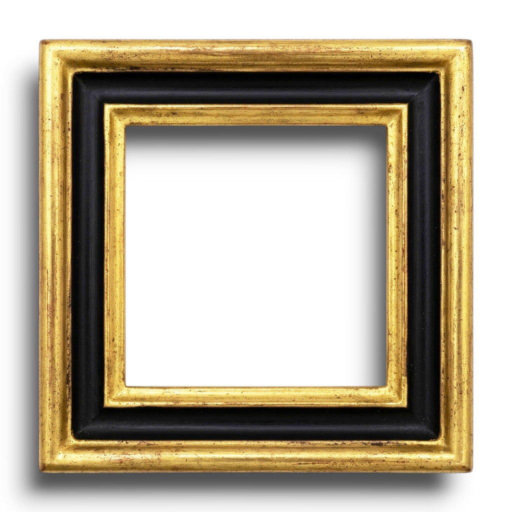 Fina L: 25 mm / H: 20 mm  Or fin creux et dos noirs