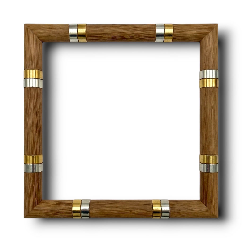 Jonc 4 Haut 50 L: 30 mm / H: 50 mm Chêne double bagues or fin or blanc